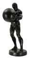 Statueta / figurina decorativa Atlas, Mauro Ferretti, 18.5x20.5x43.5 cm, polirasina, negru/auriu