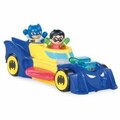 Jucarie Batmobil, vehicul 3 in 1 Tomy, 35x15x21 cm, plastic, multicolor