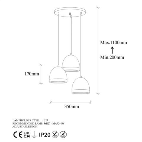 Lustra, Fulgor, 942FLG1483, Metal, Alb/Auriu