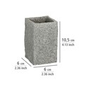 Suport pentru periute si pasta de dinti, Wenko, Granite, 6.5 x 10.6 x 6.5 cm, polirasina, gri