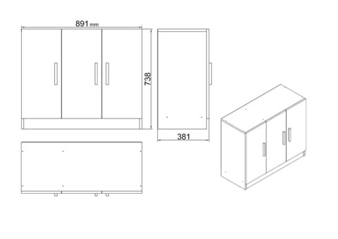 Set mobilier de birou, Locelso, VO16, Alb