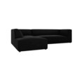 Coltar stanga 4 locuri, Ruby, Micadoni Home, BL, 273x180x69 cm, catifea, negru