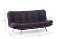 Canapea extensibila Misa Sofabed, Futon, 3 locuri, 198x128 cm, metal, maro