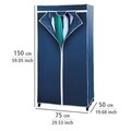 Dulap textil, Wenko, Wardrobe Air, 75 x 150 x 50 cm, polipropilena/inox, albastru