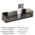 Polita pentru baie Quadro Black, Wenko, 38.5x14.5x8.5 cm, inox/ABS/polistiren, negru