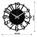 Ceas de perete, Enzoclock - S006, metal, 48 x 48 cm, negru