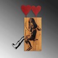 Decoratiune de perete, Banksy, Lemn/metal, Dimensiune: 50 x 80 cm, Nuc / Negru