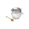 Recipient cu lingurita pentru miere, Kilner, Delia, 10 cm, sticla, transparent