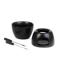 Set servire fondue Tolga, Homla, 12x14 cm, ceramica, negru