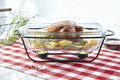 Chafing dish / Vas termorezistent cu incalzitor Saule, Ambition, 3.9 L, otel/sticla, negru/transparent