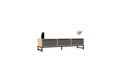 Comoda TV, Puqa Design, Sahra, 160x40x40 cm, PAL, Safir / Negru / Antracit