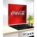 Protectie perete bucatarie Coca-Cola Classic, Wenko, 60 x 70 cm, sticla termorezistenta, rosu