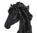 Statueta decorativa / Piesa de sah Cal, Black Horse, Mauro Ferretti, 14 x 11 x 27 cm, polirasina, negru/auriu