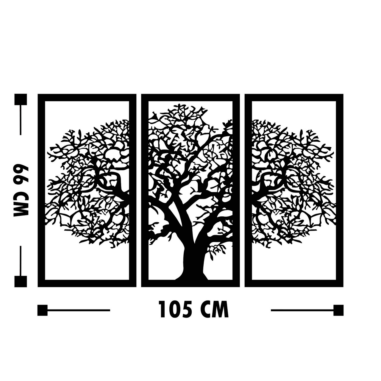 Decoratiune de perete, Ağaç 5, Lemn, 105 x 66 cm, Negru - 2 | YEO