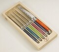 Set 6 cutite cu suport London mix Laguiole, Jean Dubost, inox/lemn, multicolor