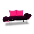 Canapea extensibila Gauge Concept, Damson Pink, 2 locuri, 190x70 cm, fier/poliester