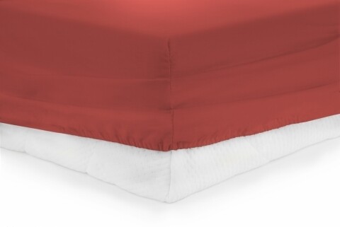 Cearceaf de pat cu elastic Red Heinner, 160x200 cm, 100% bumbac, rosu