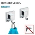 Set 2 suporturi pentru prosoape autoadezive, Wenko, Quadro Vacuum-Loc®, 6 x 7 x 5 cm, inox/plastic