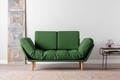 Canapea extensibila Nina Daybed, Futon, 3 locuri, 200x70 cm, metal, verde