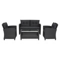 Set mobilier pentru gradina, Touloh, 4 piese, negru