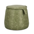 Taburet Rudina, Bizzotto, D52x44 cm, MDF/piele ecologica, verde oliv