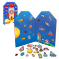 Jucarie Spatiul Cosmic, set magnetic Puedo, 32.5x22.5x5.5 cm, spuma EVA, multicolor