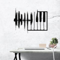 Decoratiune de perete, My Music v2, metal, 70 x 53 cm, negru