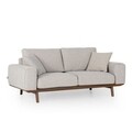 Canapea fixa Istanbul, Ndesign, 2 locuri, 187x95x86 cm, lemn, ecru