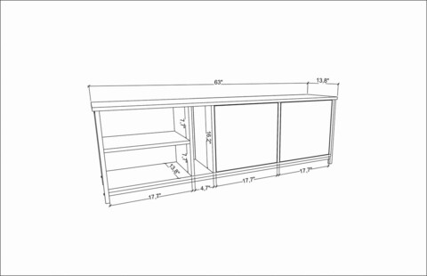 Comoda TV, Retricy, Primrose, 160x35.3x50.8 cm, PAL, Negru / Antracit