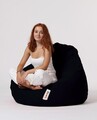 Fotoliu puf, Bean Bag, Ferndale Premium XXL, 115 x 130 cm, poliester impermeabil, negru