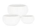 Set ghivece pentru exterior 3 piese Hoian, Bizzotto, Ø55 x 25 cm, fibra de ciment si argila, alb