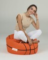 Fotoliu puf pentru copii, Bean Bag, Ferndale Basketball, , 70x45 cm, poliester impermeabil, caramiziu