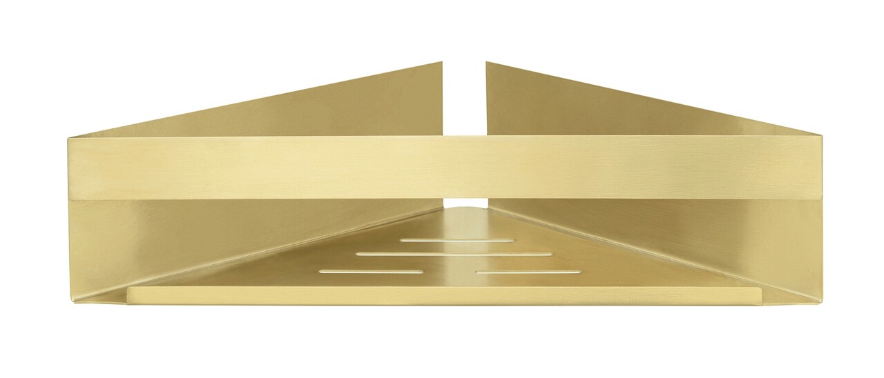 Etajera De Colt Pentru Baie, Wenko, Turbo-Loc Genova Gold, 36 X 17 X 8 Cm, Inox, Auriu