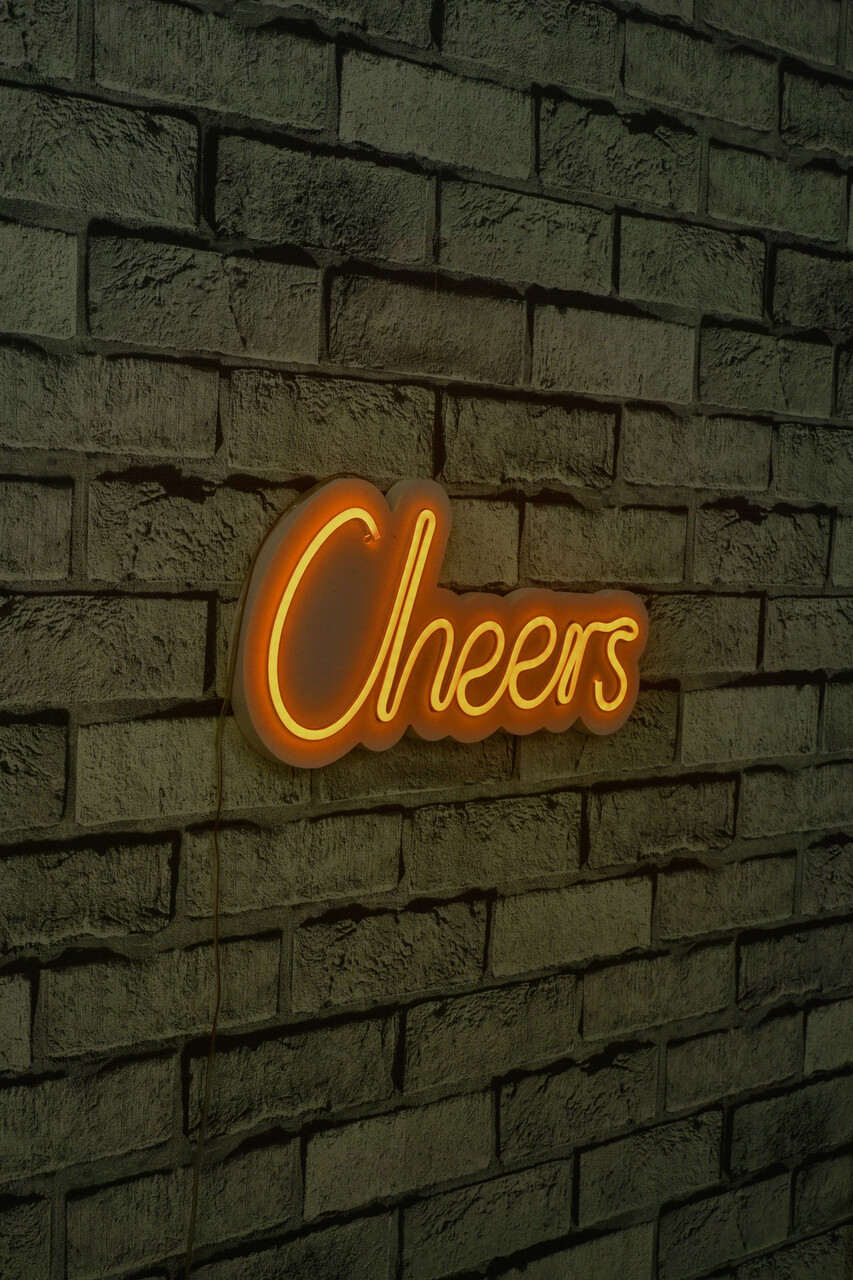 Decoratiune luminoasa LED, Cheers, Benzi flexibile de neon, DC 12 V, Galben