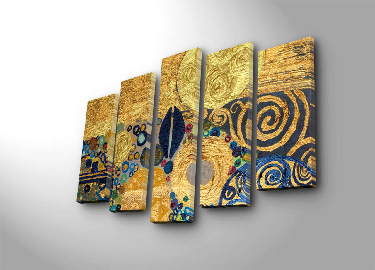 Set 5 tablouri decorative, 5PATK-234, Canvas, 19 x 70 cm, Multicolor - 1 | YEO