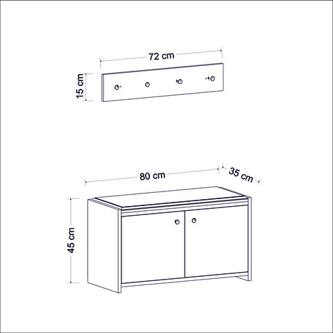 Pantofar, Inarch, Zen, 80x45x35 cm, Antracit