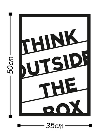 Decoratiune de perete, Think Outside The Box, Metal, Dimensiune: 35 x 50 cm, Negru