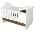 Patut pentru copii Baby Nest, Tera Home, Lora, PAL, Alb/Maro