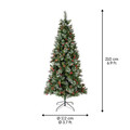 Brad de Craciun Ipswich Pine Snowy, Decoris, 882 varfuri, 112x210 cm, verde