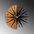 Ceas de perete, Wooden Clock, Lemn/metal, ø56 cm, Nuc / Negru