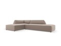 Coltar stanga 4 locuri, Ruby, Micadoni Home, BL, fara cotiera, 273x180x69 cm, piele ecologica, maro deschis