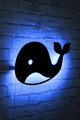 Decoratiune luminoasa LED, Baby Whale, MDF, 60 LED-uri, Albastru