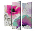 Set 3 tablouri decorative, UC047, Canvas, 45 x 20 cm, Multicolor