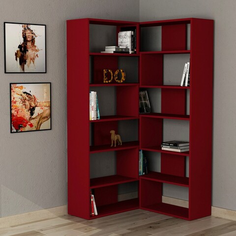 Corp biblioteca, Decortie, Molly N.4, 157.5x178.5x30 cm, Bordo