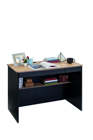 Birou, Çilek, Black Small Study Desk, 110x75x58cm, Multicolor