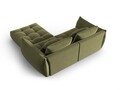 Coltar modular reversibil 3 locuri, Bloom-184, Micadoni Home, 232x216x95 cm, catifea, verde deschis