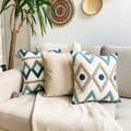 Set perne decorative	, Beach House Velvet Pillow Set With İnsert, Bumbac, Turcoaz / Gri / Bleumarin / Alb