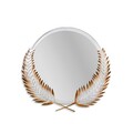 Oglinda decorativa, Palm Mirror M, Metal, Dimensiune: 48 x 45 cm, Maro/Alb