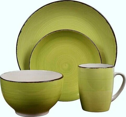 Serviciu de masa 16 piese, ceramica, verde