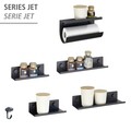 Set 6 carlige magnetice Jet, Wenko, 2x2x3.9 cm, metal, negru